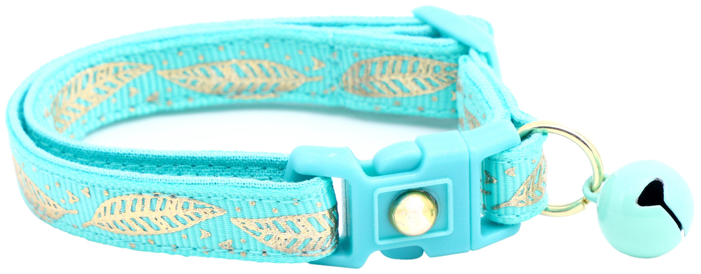 Metallic Gold Feathers Cat Collar