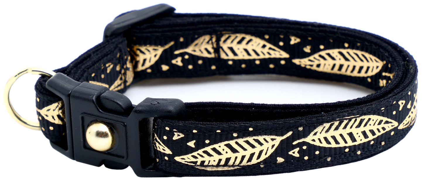 Metallic Gold Feathers Cat Collar
