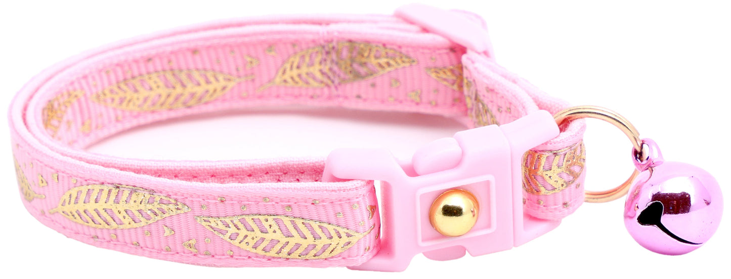Metallic Gold Feathers Cat Collar