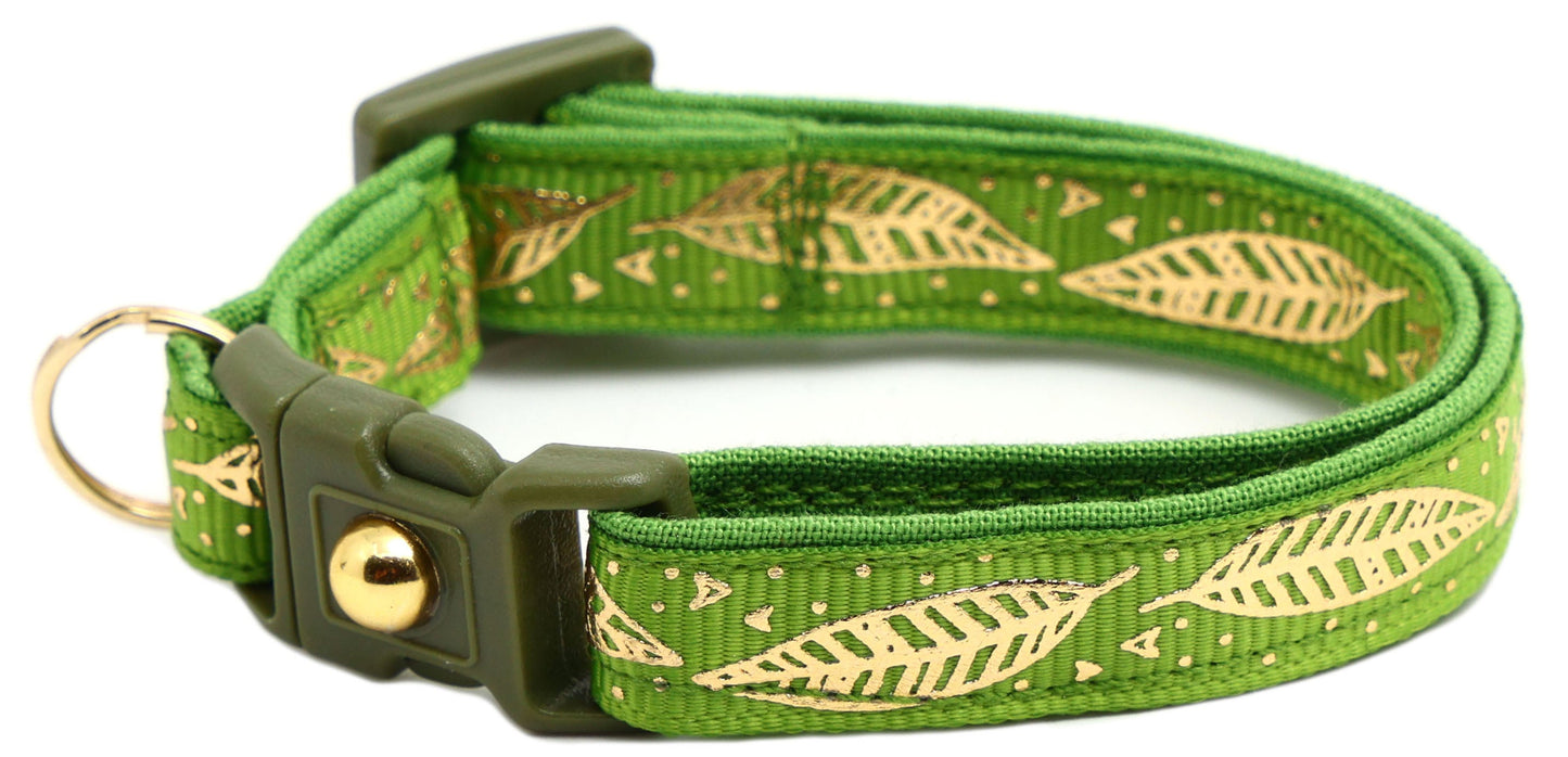 Metallic Gold Feathers Cat Collar