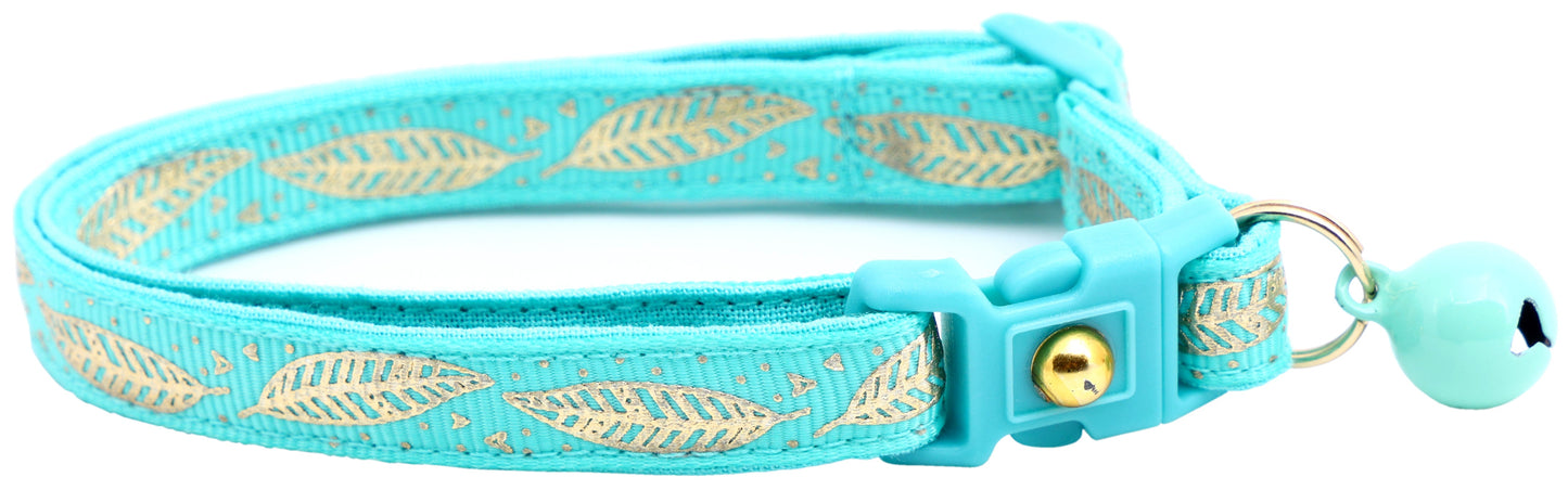 Metallic Gold Feathers Cat Collar