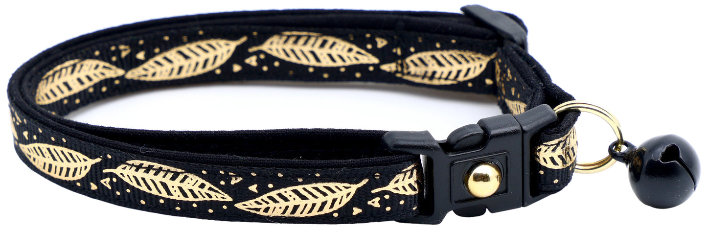 Metallic Gold Feathers Cat Collar