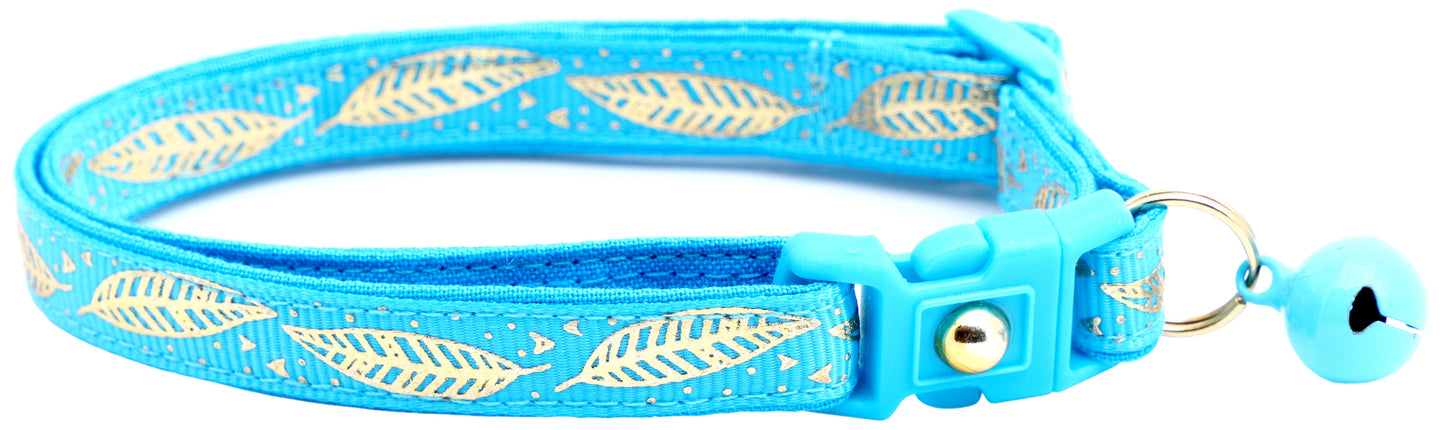Metallic Gold Feathers Cat Collar