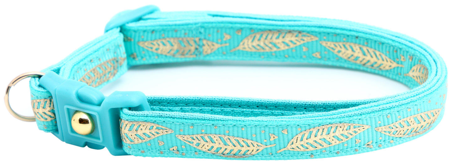 Metallic Gold Feathers Cat Collar