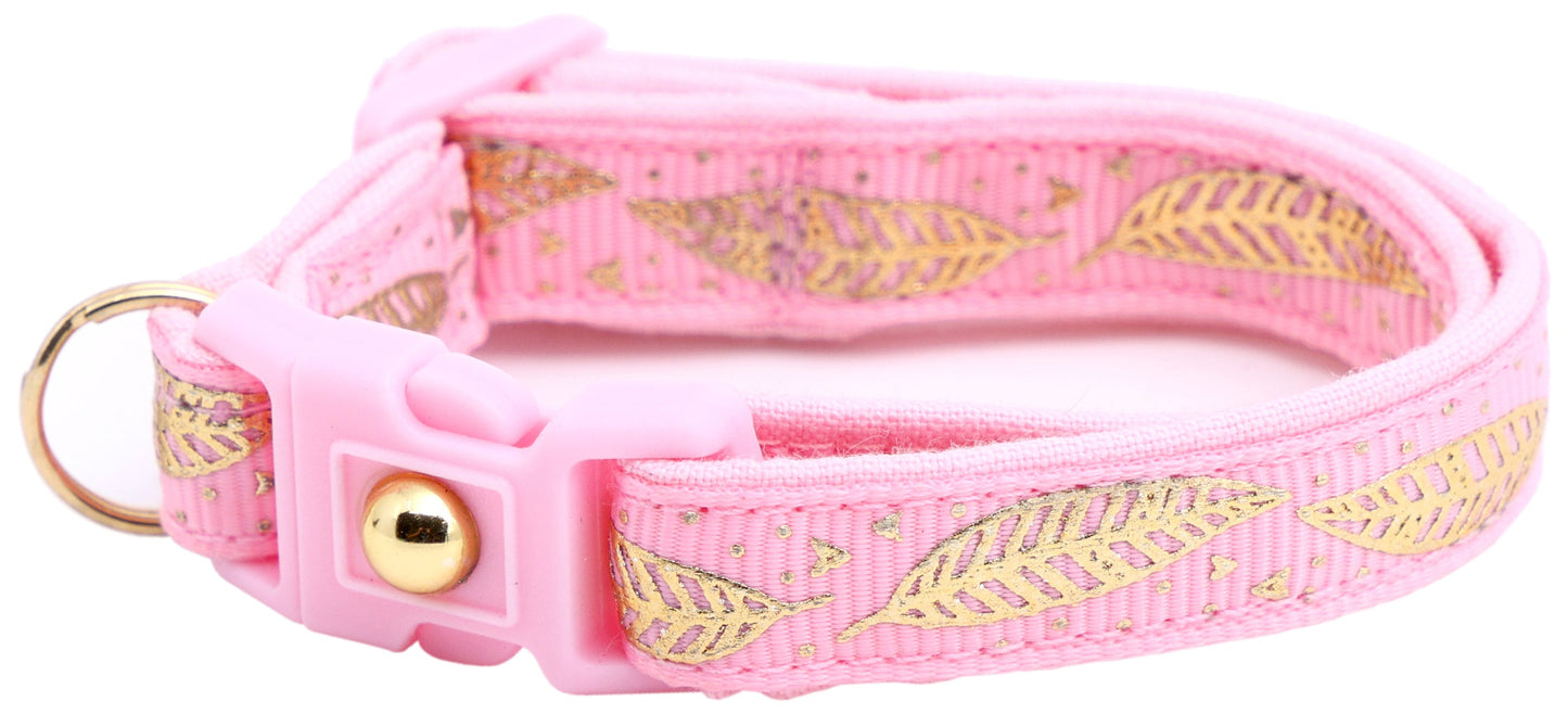 Metallic Gold Feathers Cat Collar